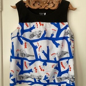 Marimekko for Anthropologie bird blouse sz 12
